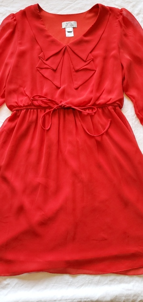 Hot coral 100% polyester dress